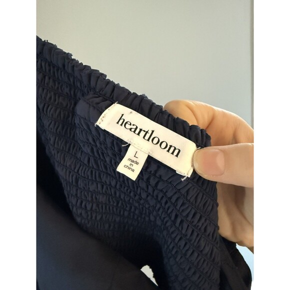 HEARTLOOM Vesna Maxi Dress Tiered Ruffle Navy Blue Cutout Back Large Floral - Picture 3 of 4